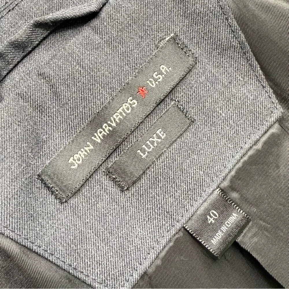 John Varvatos Luxe Single-Breasted Blazer Jacket Grey Sz 40